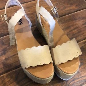 Nude espadrille wedge sandals